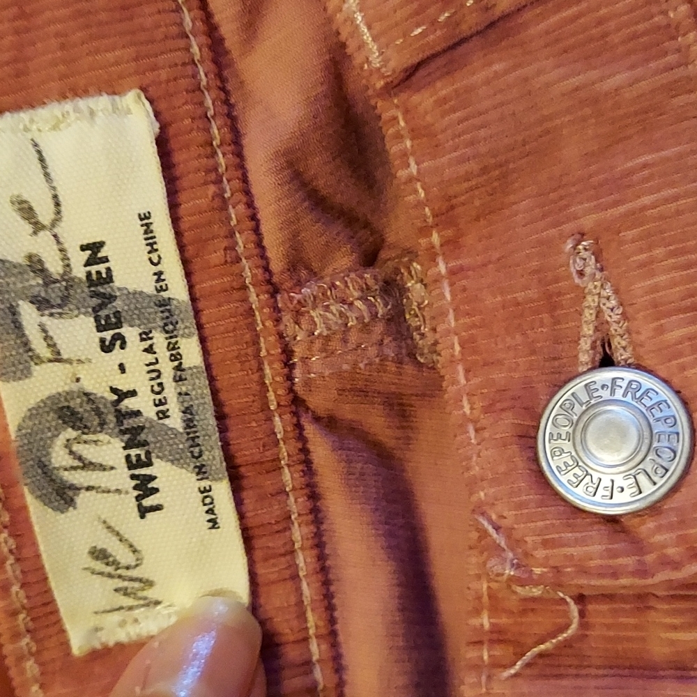 🌴FINAL SALE Free People Hi-Rise Cords Raw Hem Mauve Size 27 - Picture 7 of 9